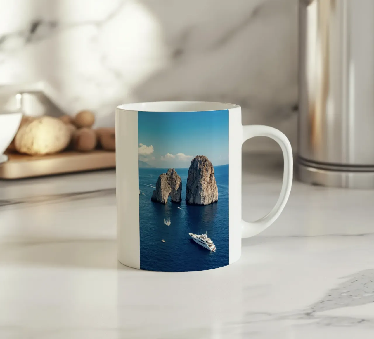 Capri Island, Italy Poster, Italian Wall Art, Travel Print ceramic mug by TheTravelClub