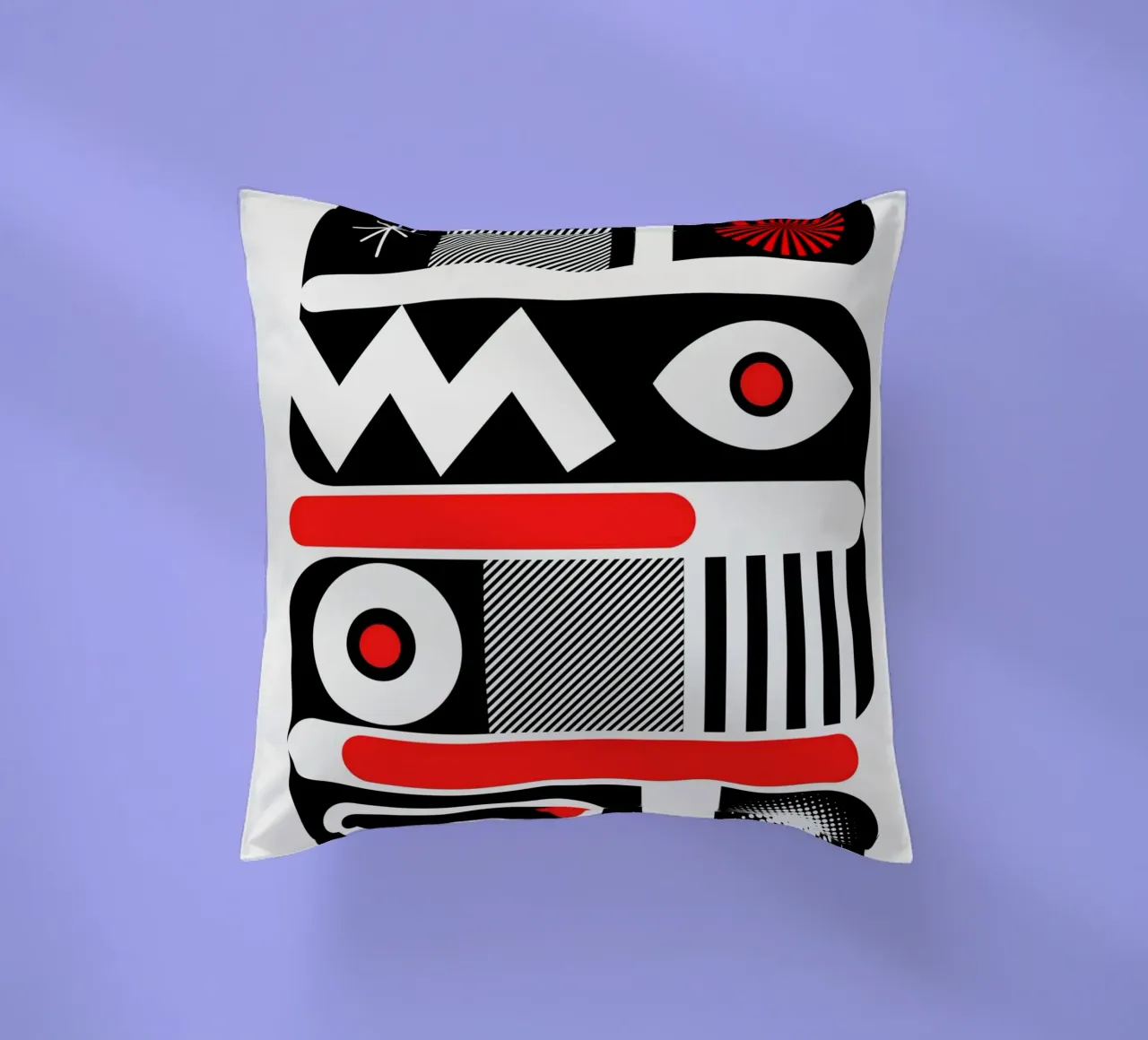 Rosso mono geometrico cuscino da Little Dean