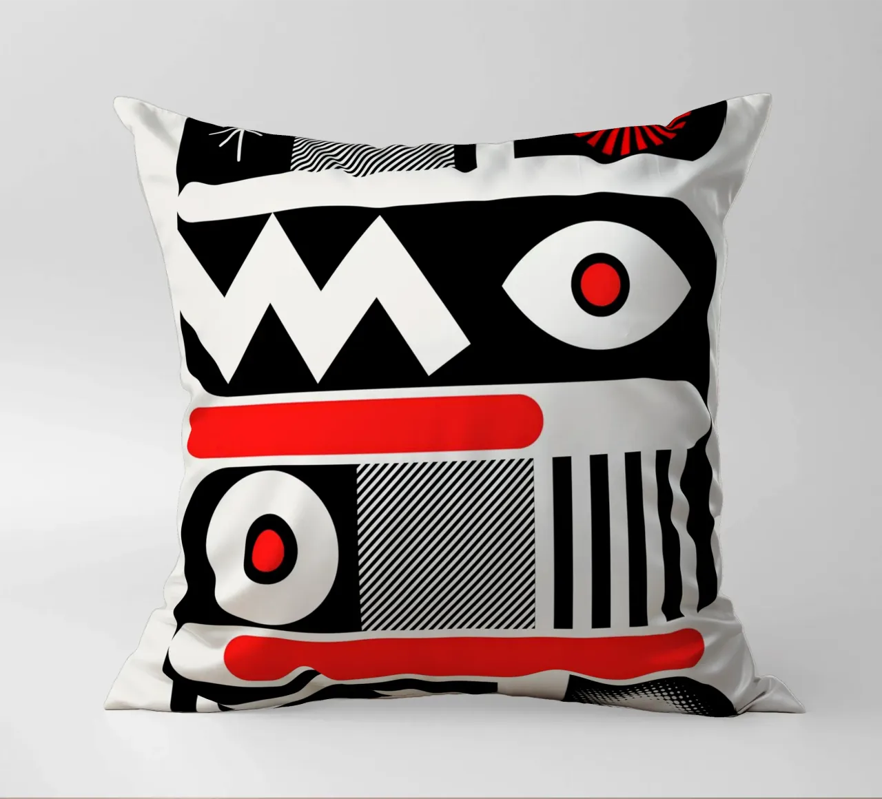 Rosso mono geometrico cuscino da Little Dean