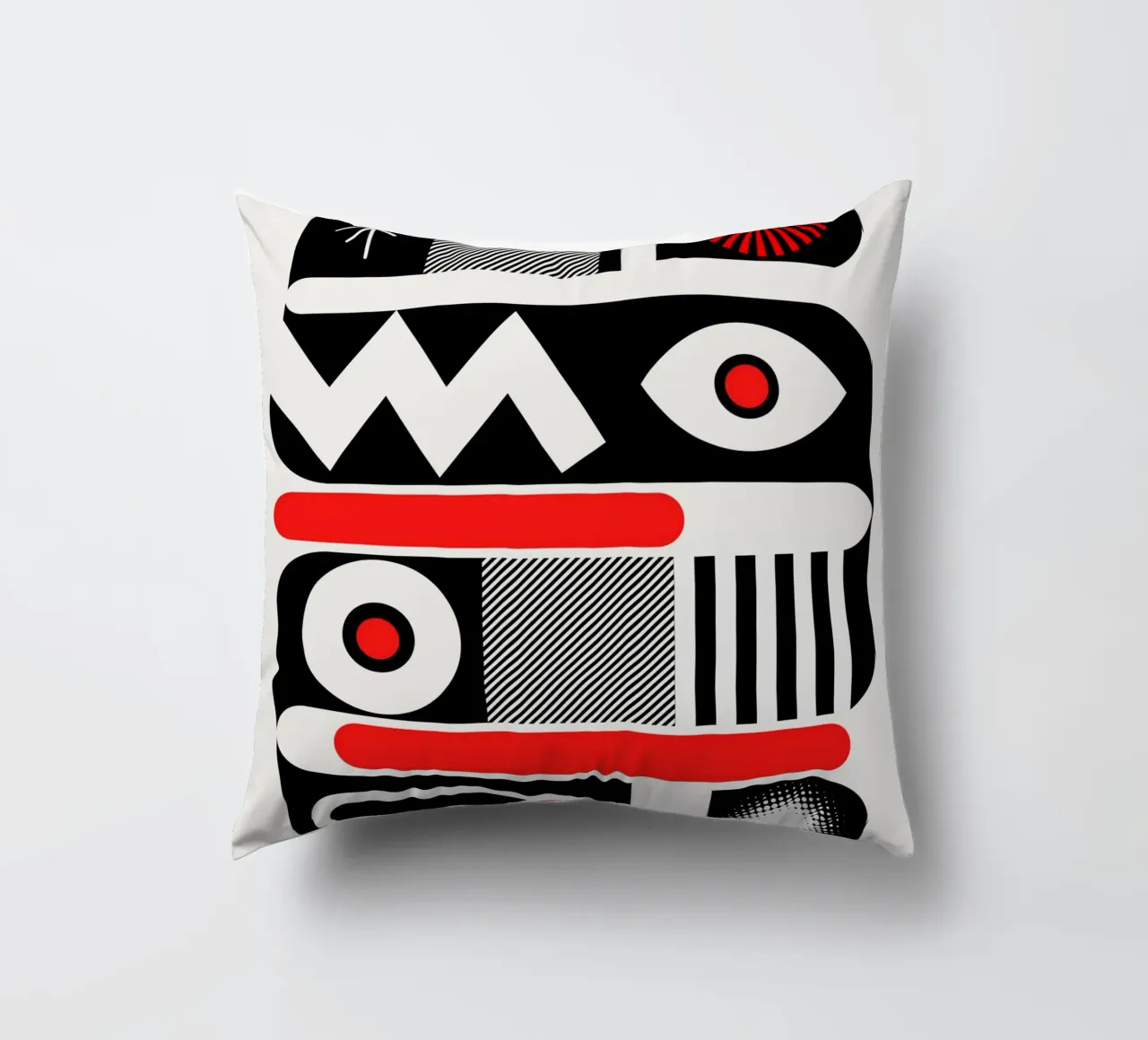Rosso mono geometrico cuscino da Little Dean