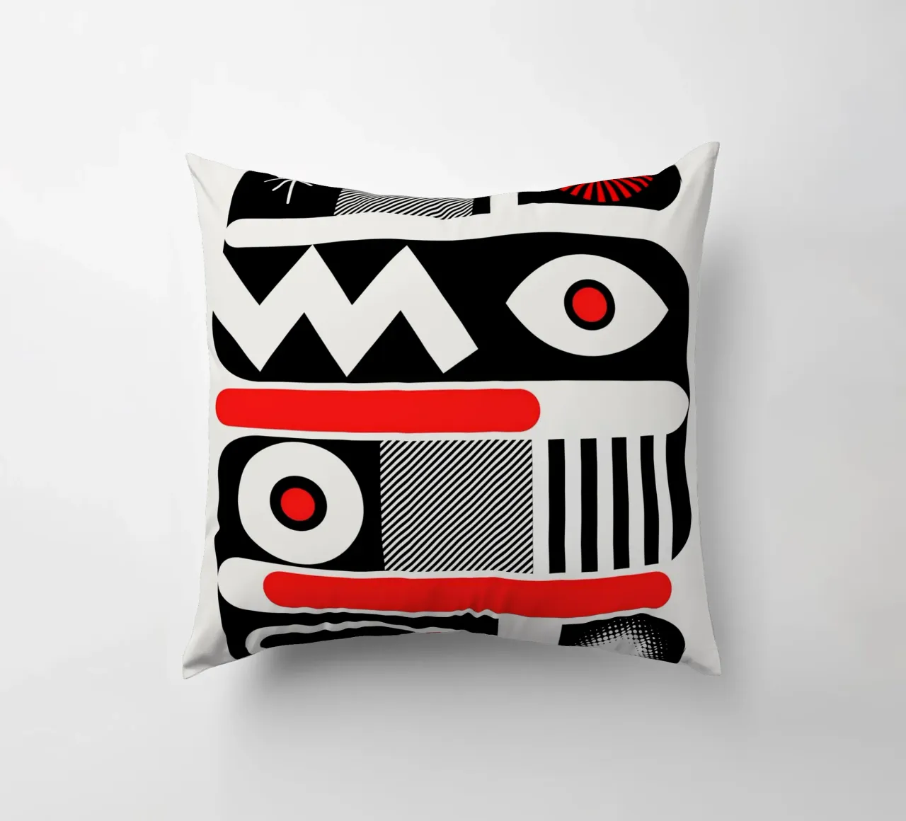 Rosso mono geometrico cuscino da Little Dean