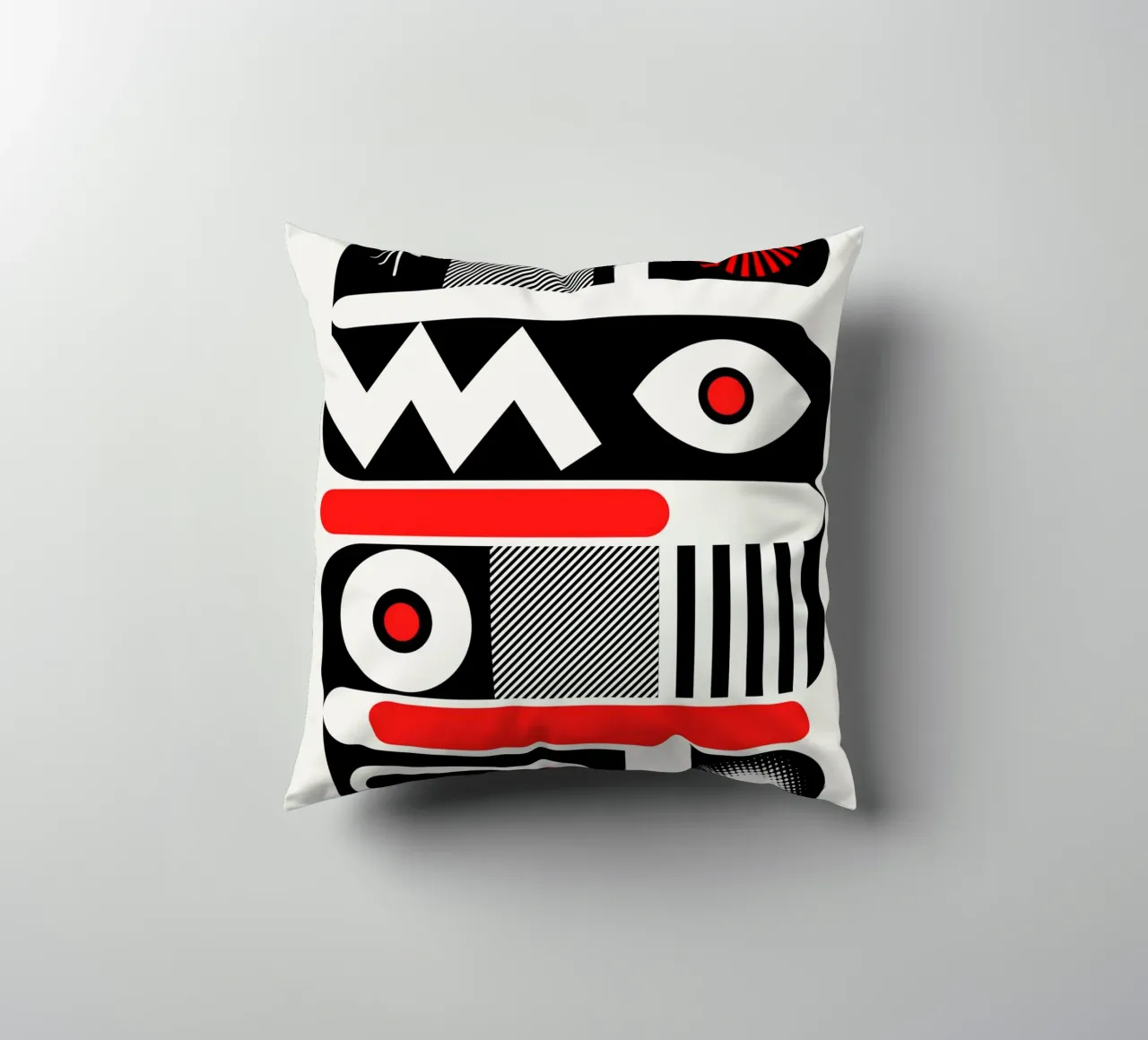 Rosso mono geometrico cuscino da Little Dean