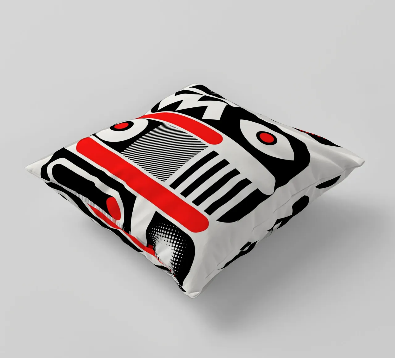 Rosso mono geometrico cuscino da Little Dean