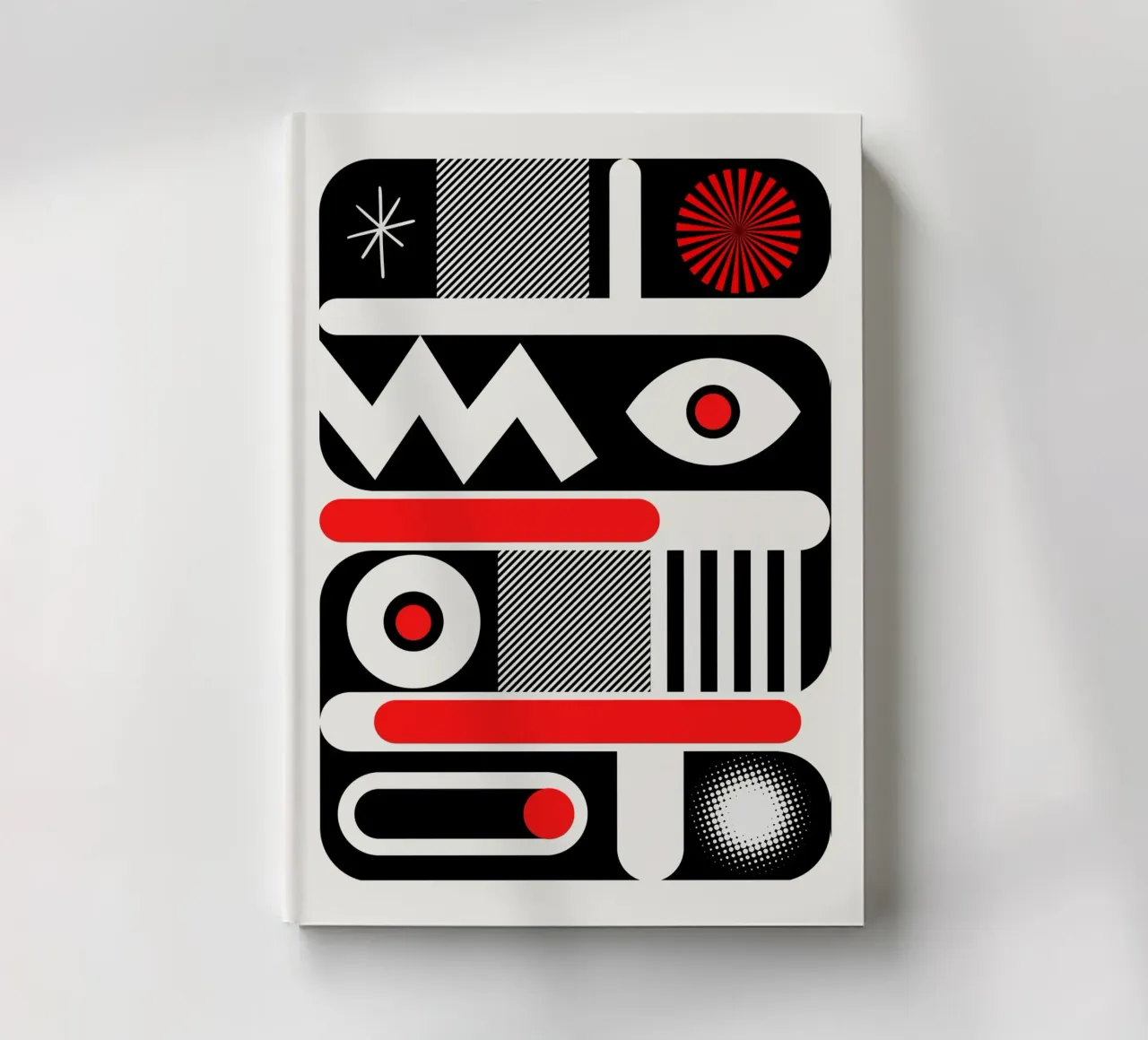 Rot einfarbig geometrisch Notizbuch von Little Dean