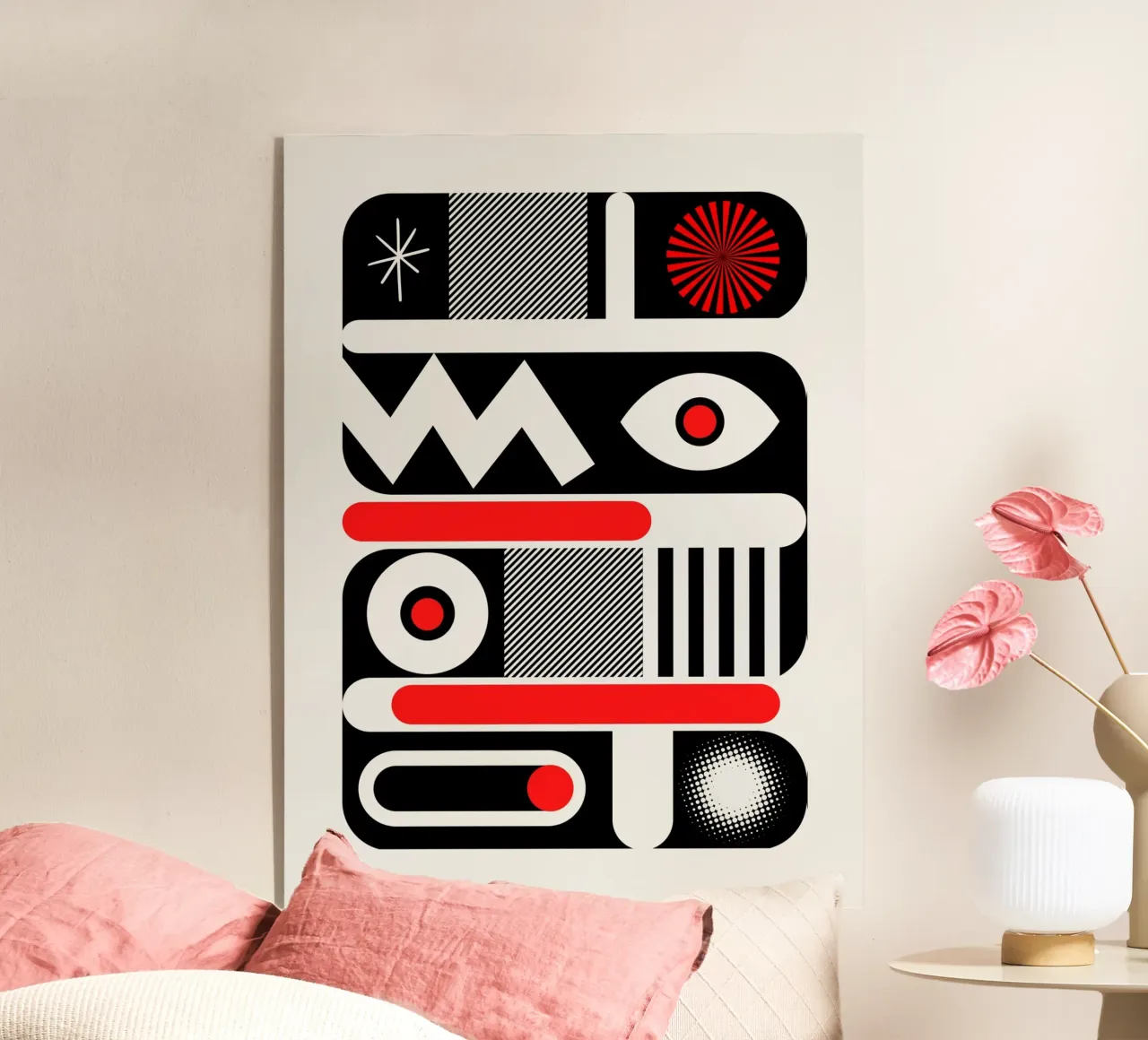 Rosso mono geometrico plexiglass da Little Dean