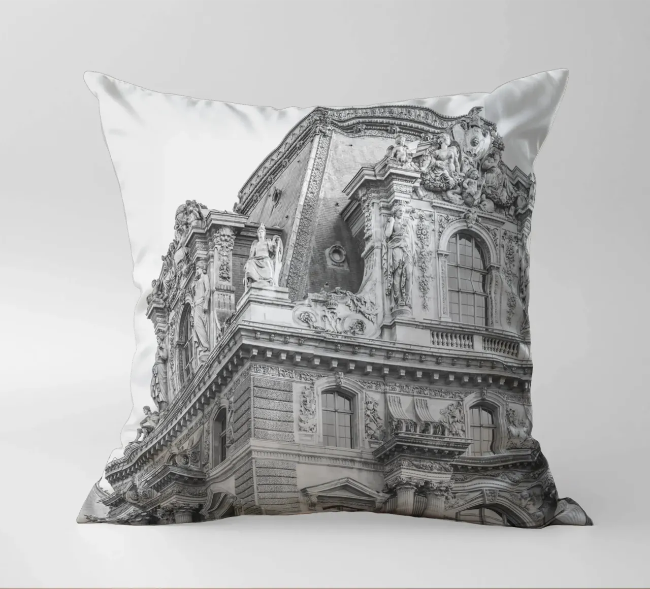 Paris Building Black and White cuscino da GraceDigitalArtCo
