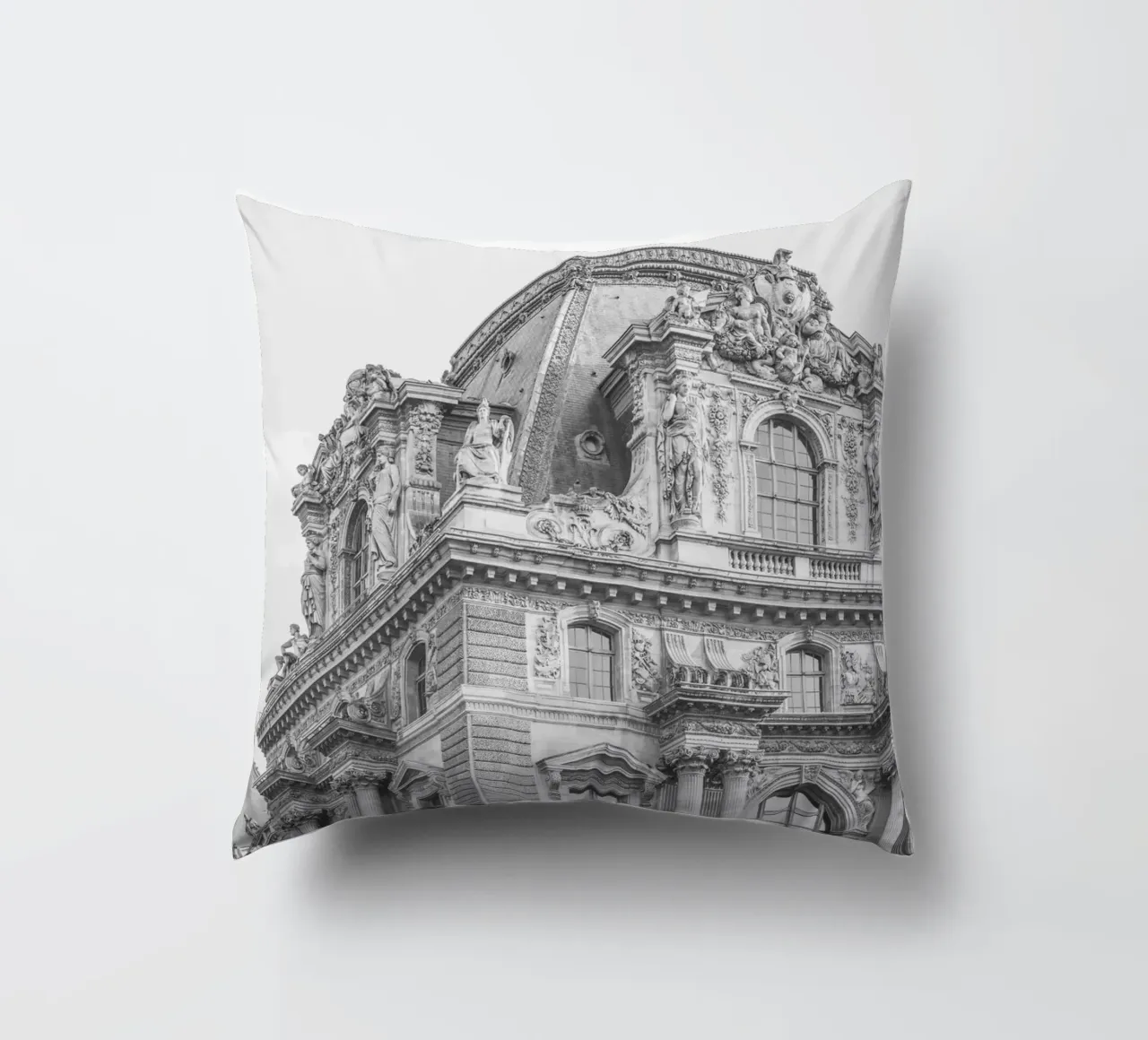 Paris Building Black and White cuscino da GraceDigitalArtCo