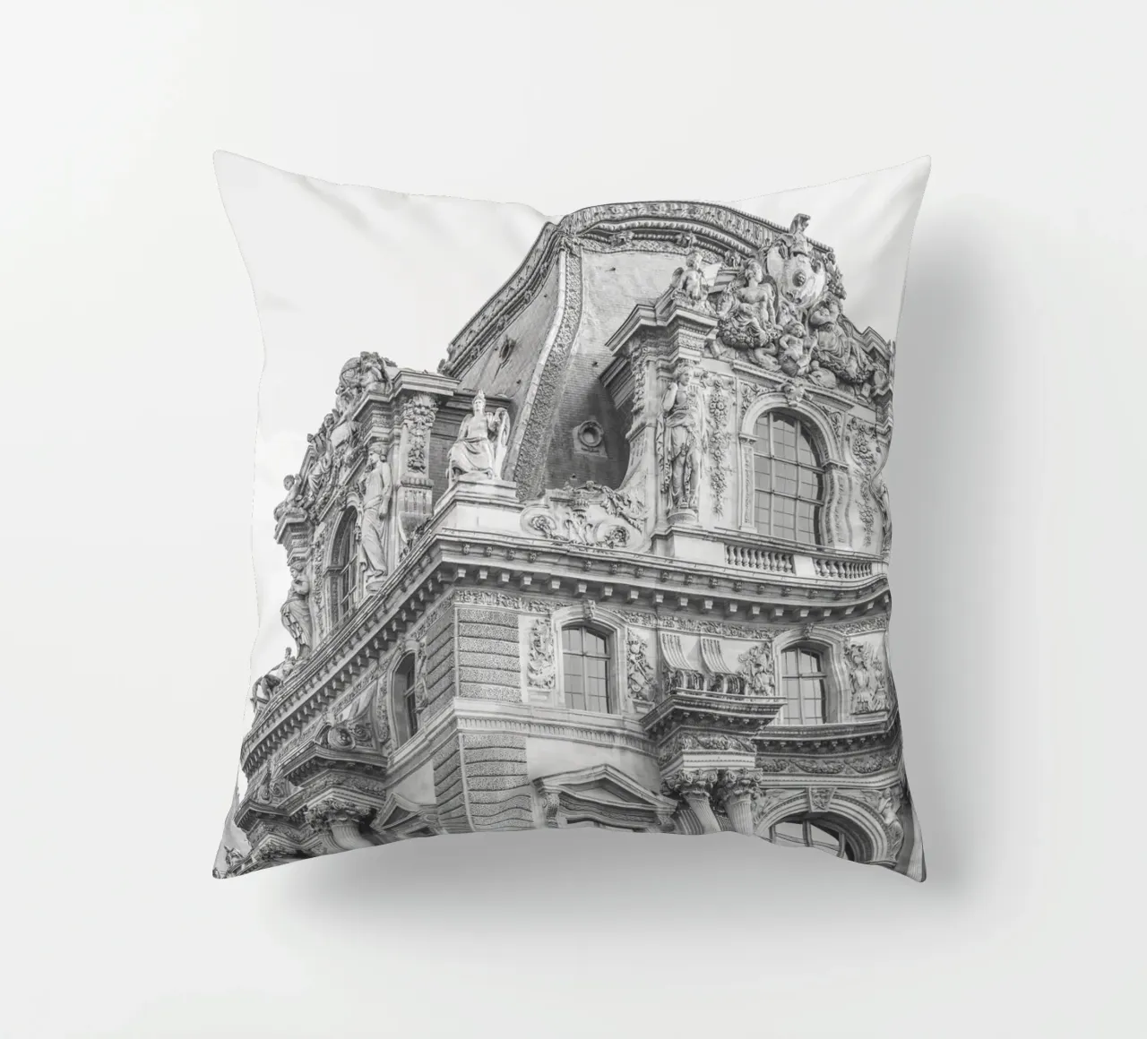 Paris Building Black and White cuscino da GraceDigitalArtCo