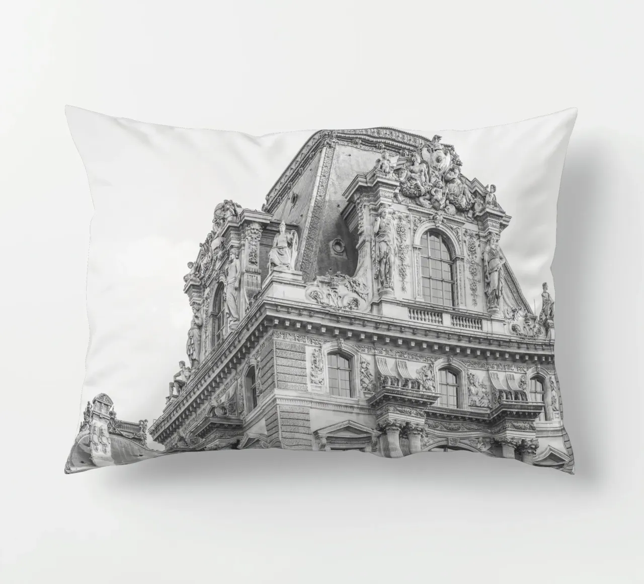 Paris Building Black and White cuscino da GraceDigitalArtCo