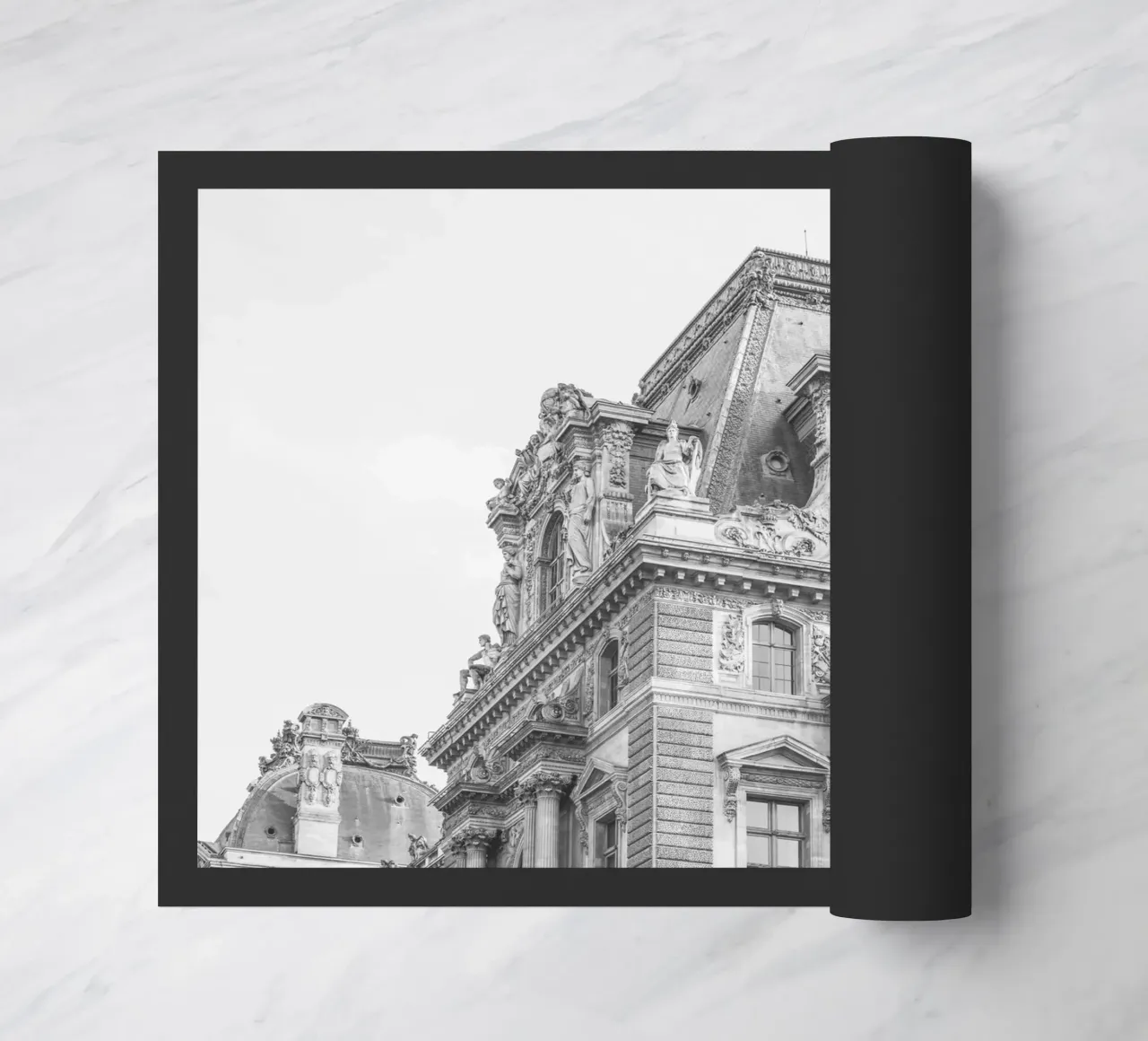 Paris Building Black and White zerbino da GraceDigitalArtCo