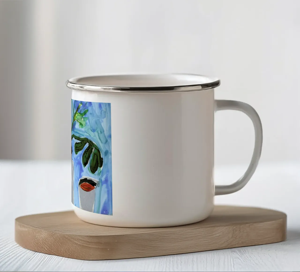 Things On The Table enamel mug by Sonia Brittain
