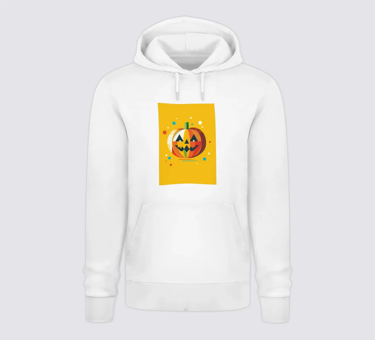 Zucca di Halloween geometrica e colorata con un viso allegro felpa con cappuccio da namosh
