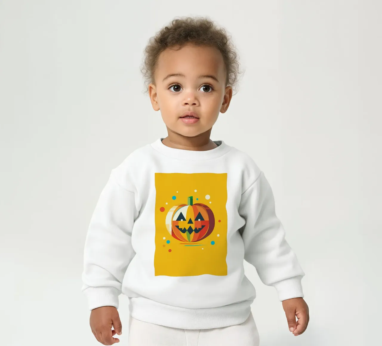 Kleurrijke geometrische Halloween-pompoen met een vrolijk gezicht baby sweatshirt van namosh