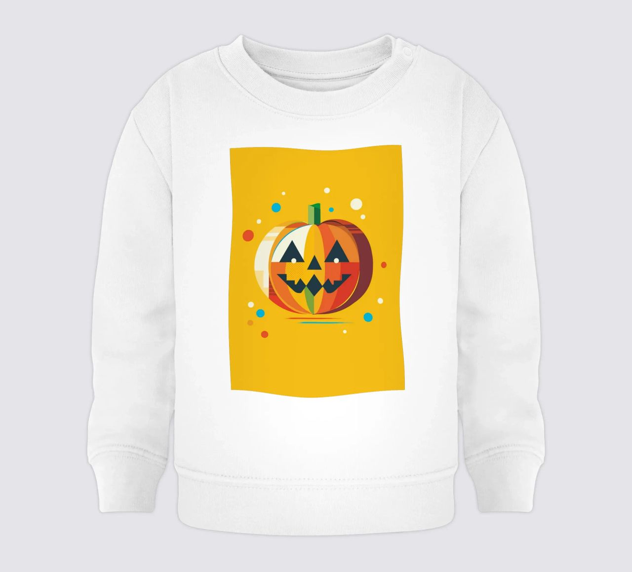 Zucca di Halloween geometrica e colorata con un viso allegro felpa neonato da namosh
