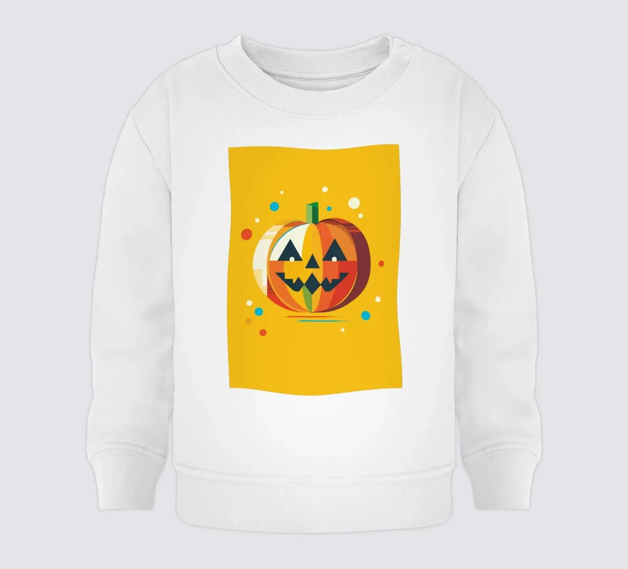 Zucca di Halloween geometrica e colorata con un viso allegro felpa neonato da namosh
