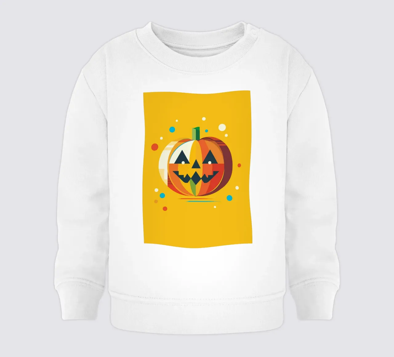 Kleurrijke geometrische Halloween-pompoen met een vrolijk gezicht baby sweatshirt van namosh