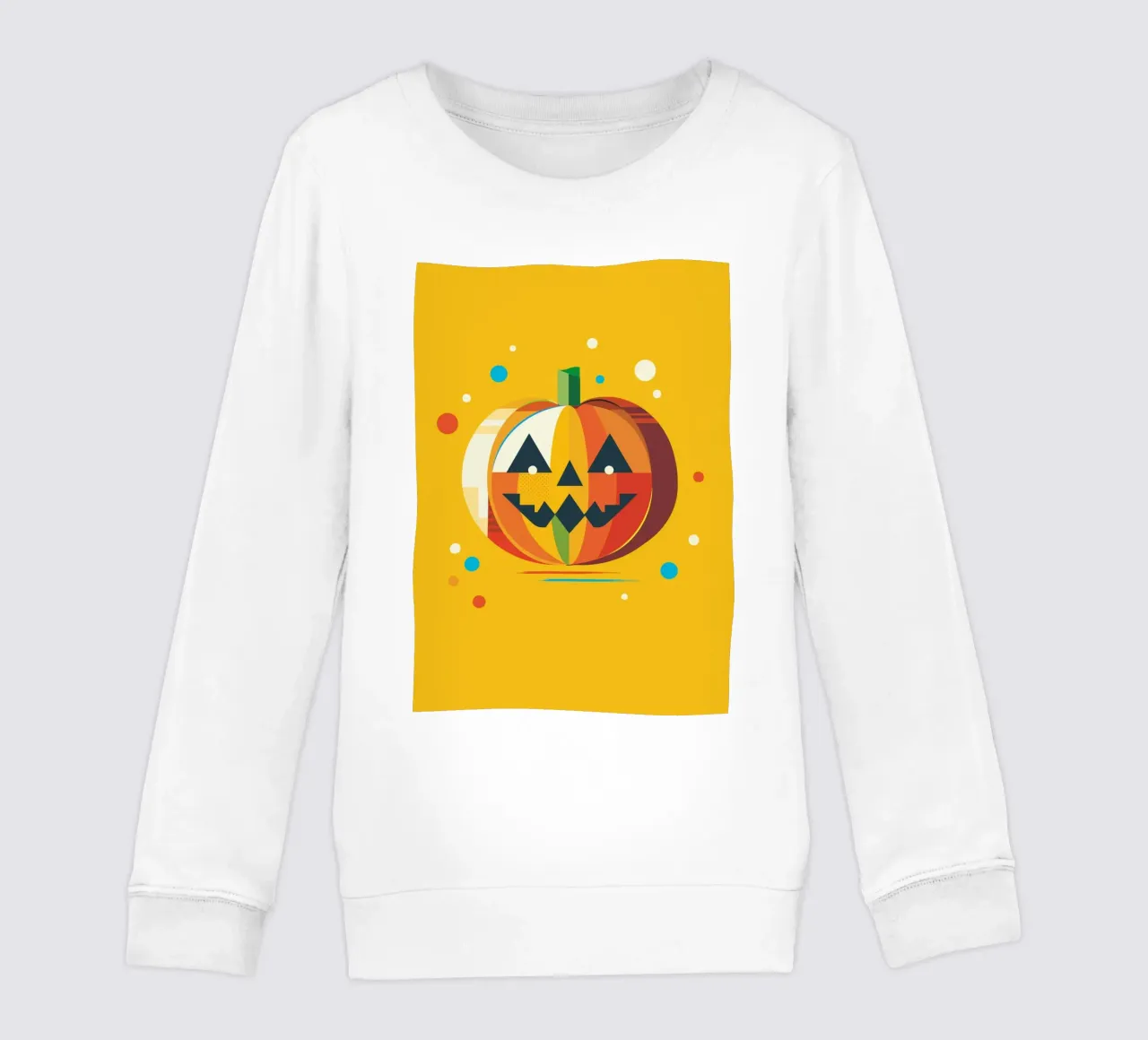 Zucca di Halloween geometrica e colorata con un viso allegro felpa bambino da namosh