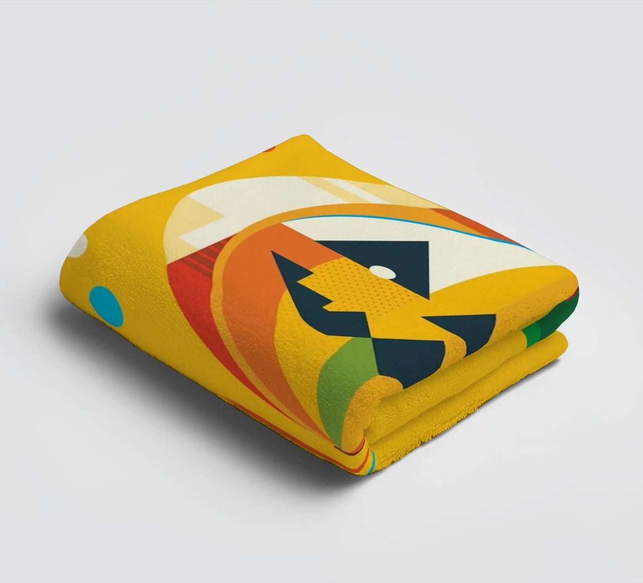 Zucca di Halloween geometrica e colorata con un viso allegro asciugamano da bagno da namosh