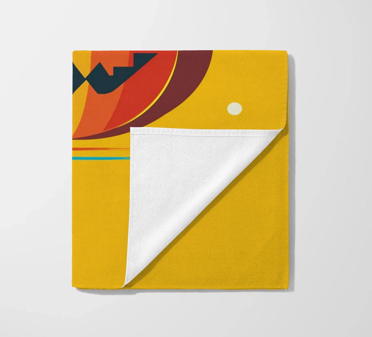 Zucca di Halloween geometrica e colorata con un viso allegro telo mare da namosh