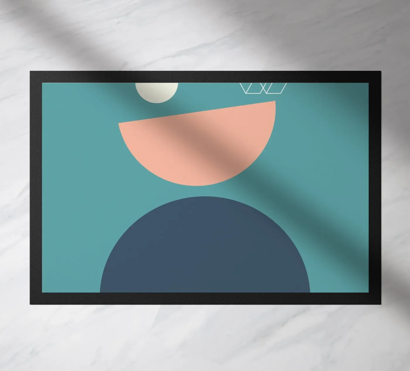 Geometric half circle doormat by Little Dean