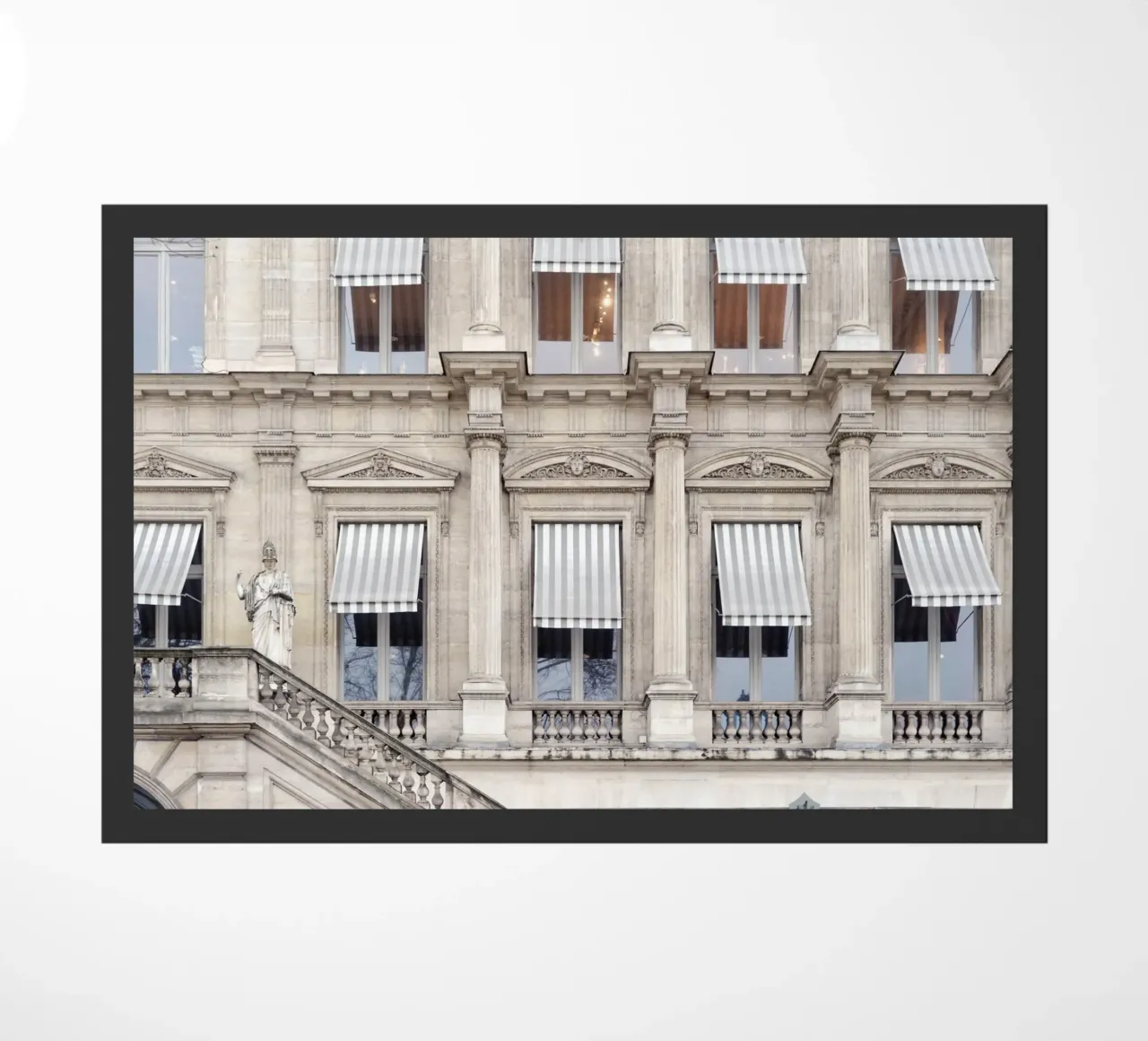 Paris Building with Striped Awning zerbino da GraceDigitalArtCo