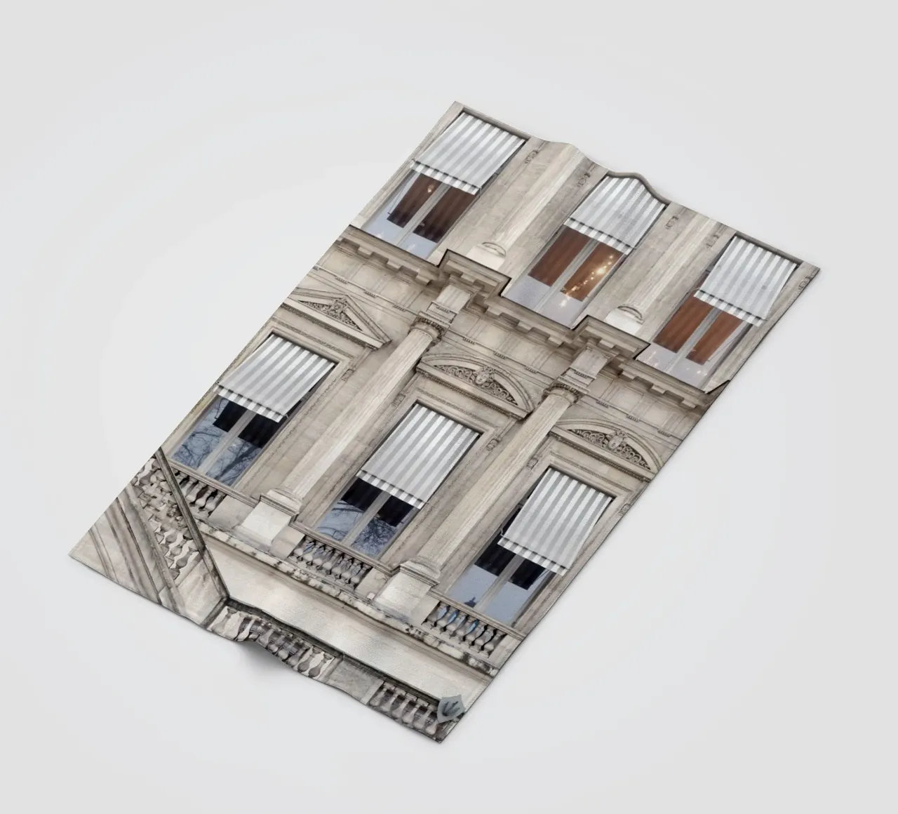 Paris Building with Striped Awning coperta in pile da GraceDigitalArtCo