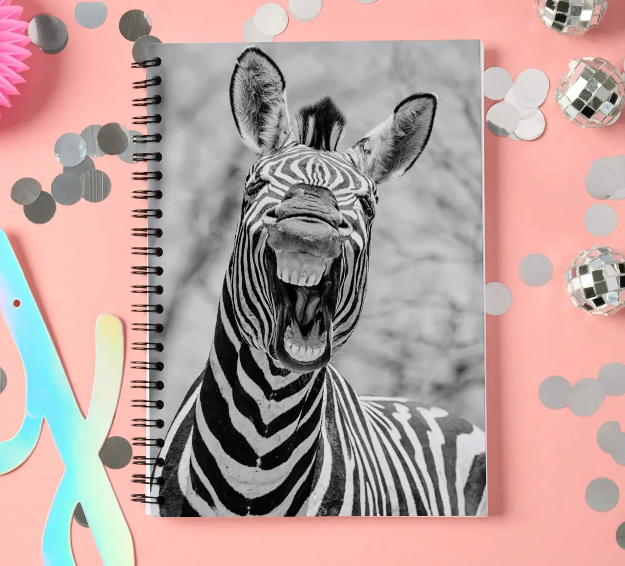 Zähne zeigen, Streifen tragen spiral notebook by DigiWunderwerk