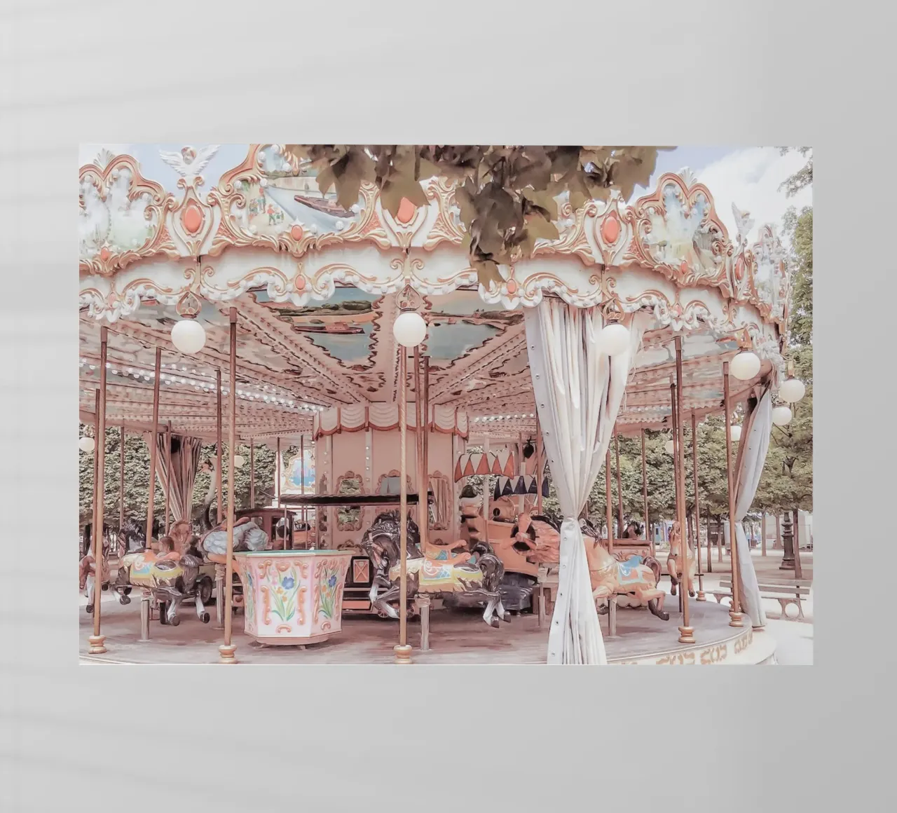 Paris Carousel in the Tuileries Garden pellicola backlit da GraceDigitalArtCo