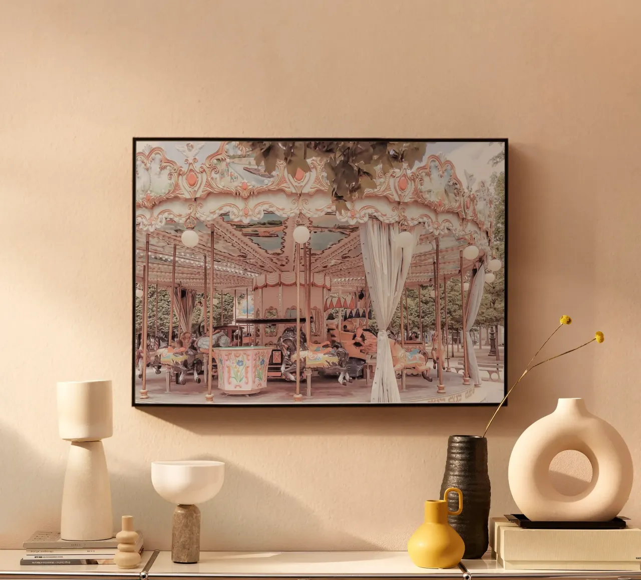 Paris Carousel in the Tuileries Garden forex plate by GraceDigitalArtCo