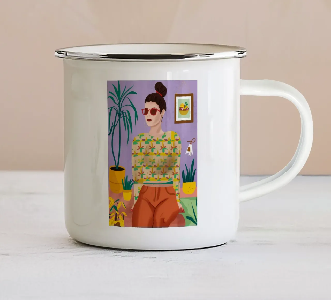 Amante delle piante chic tazza in smalto da Chroma Haven