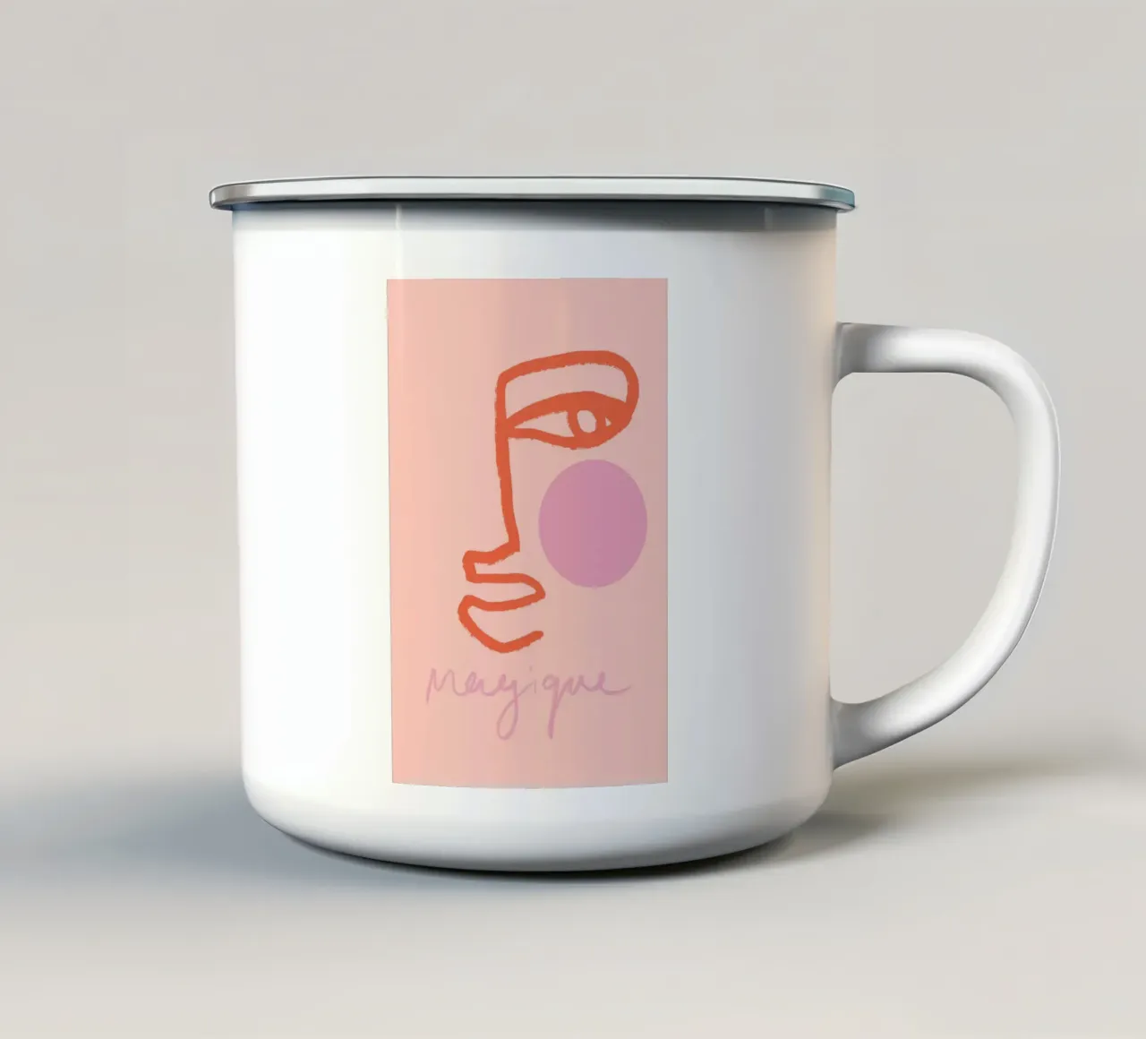 Magique Abstract Face tazza in smalto da GraceDigitalArtCo