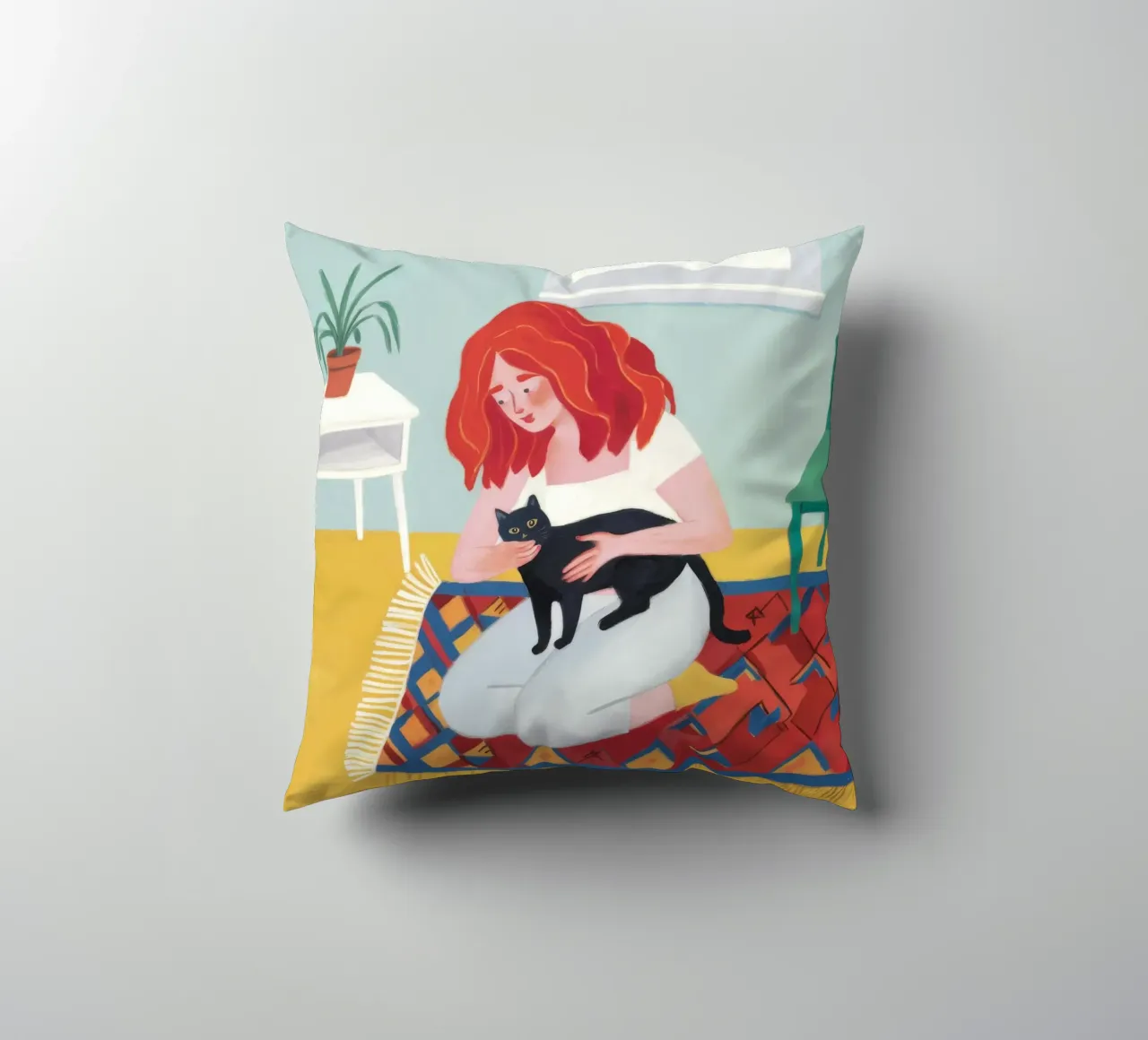 Coccole giocose sul tappeto cuscino da Chroma Haven