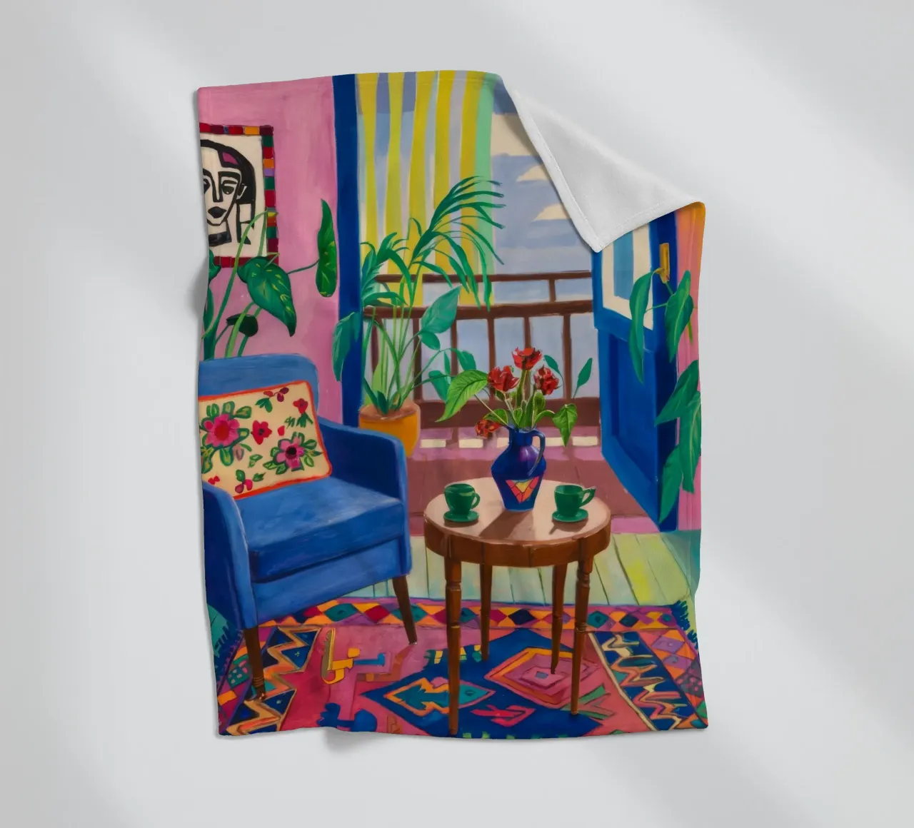 Eclectic Bloom Corner fleece blanket by Lumi Eyes