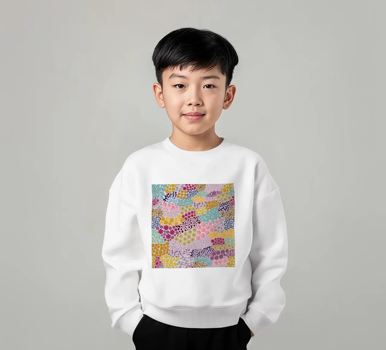Colorato disegno a mano di un'immagine retrò felpa bambino da gulsengunel