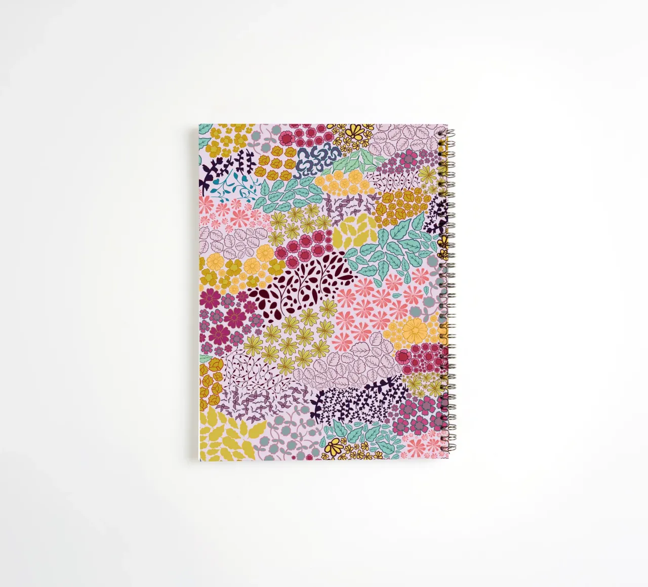 Colorful hand drawn ditsy retro spiral notebook by gulsengunel