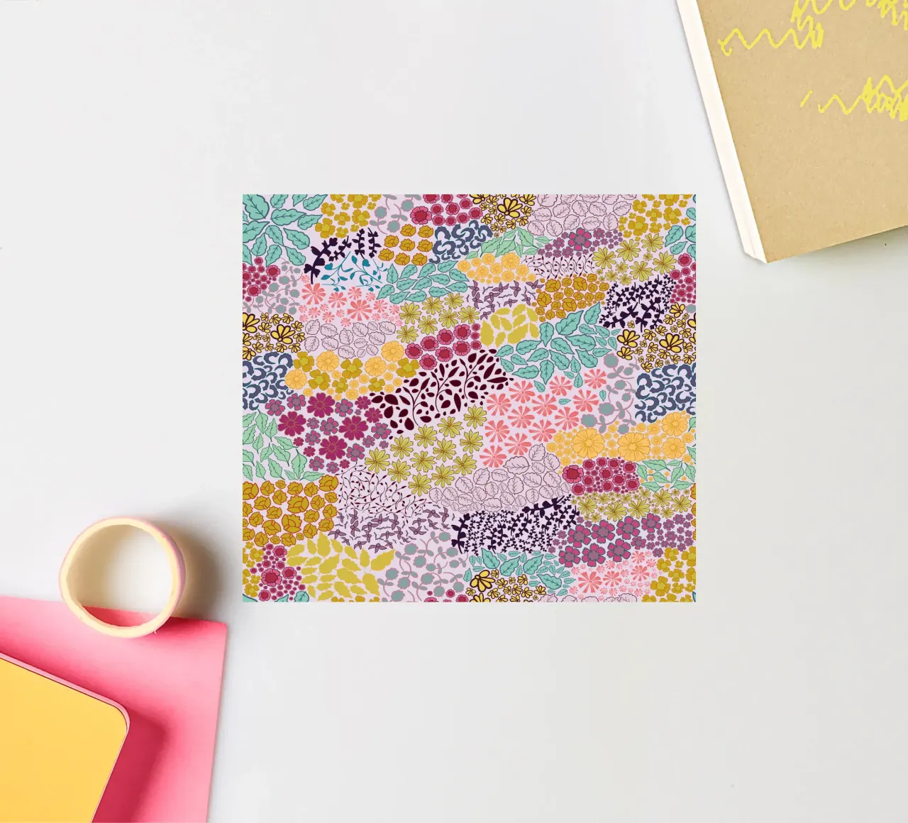 Colorato disegno a mano di un'immagine retrò adesivo da gulsengunel