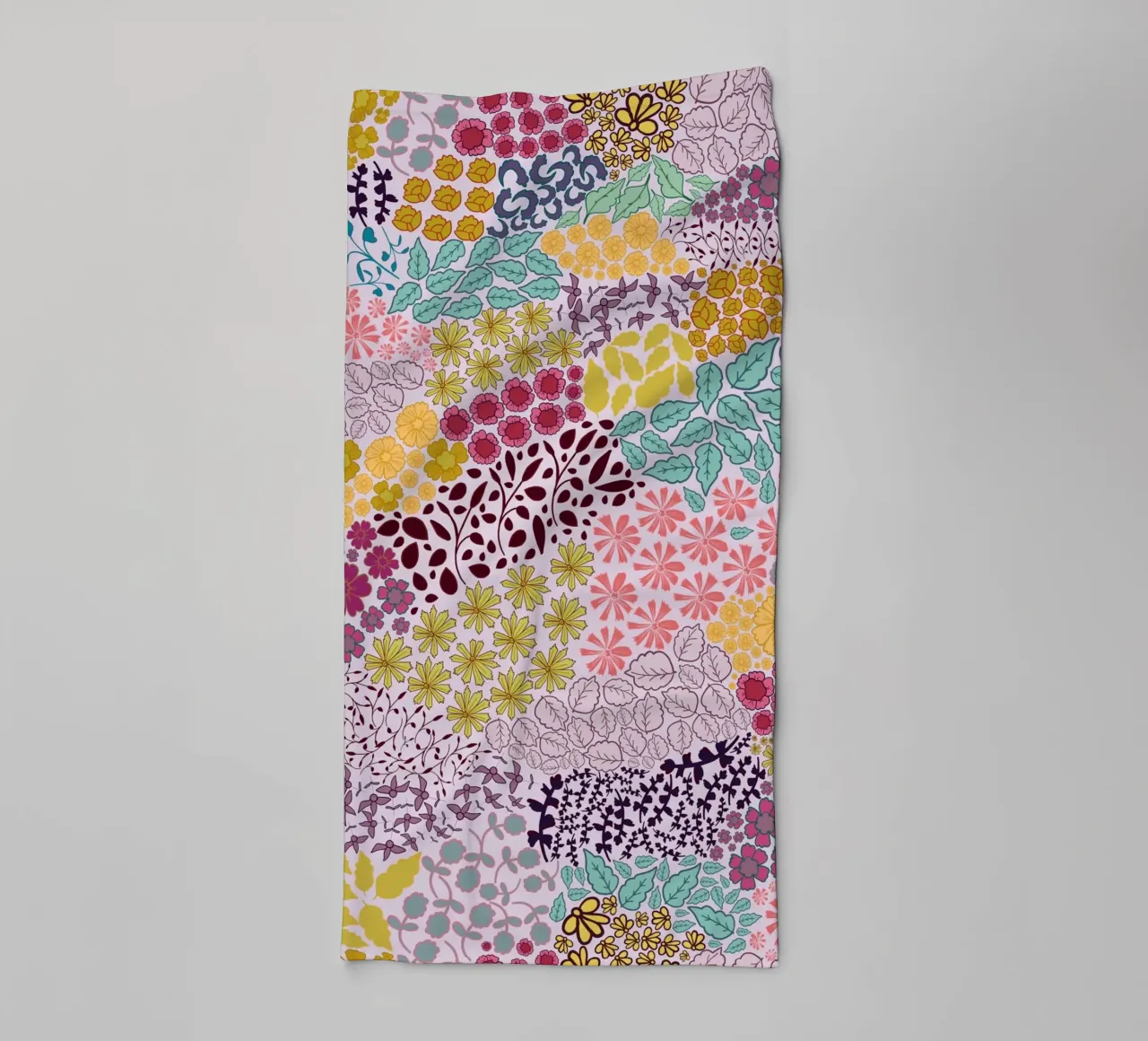 Colorful hand drawn ditsy retro towel by gulsengunel