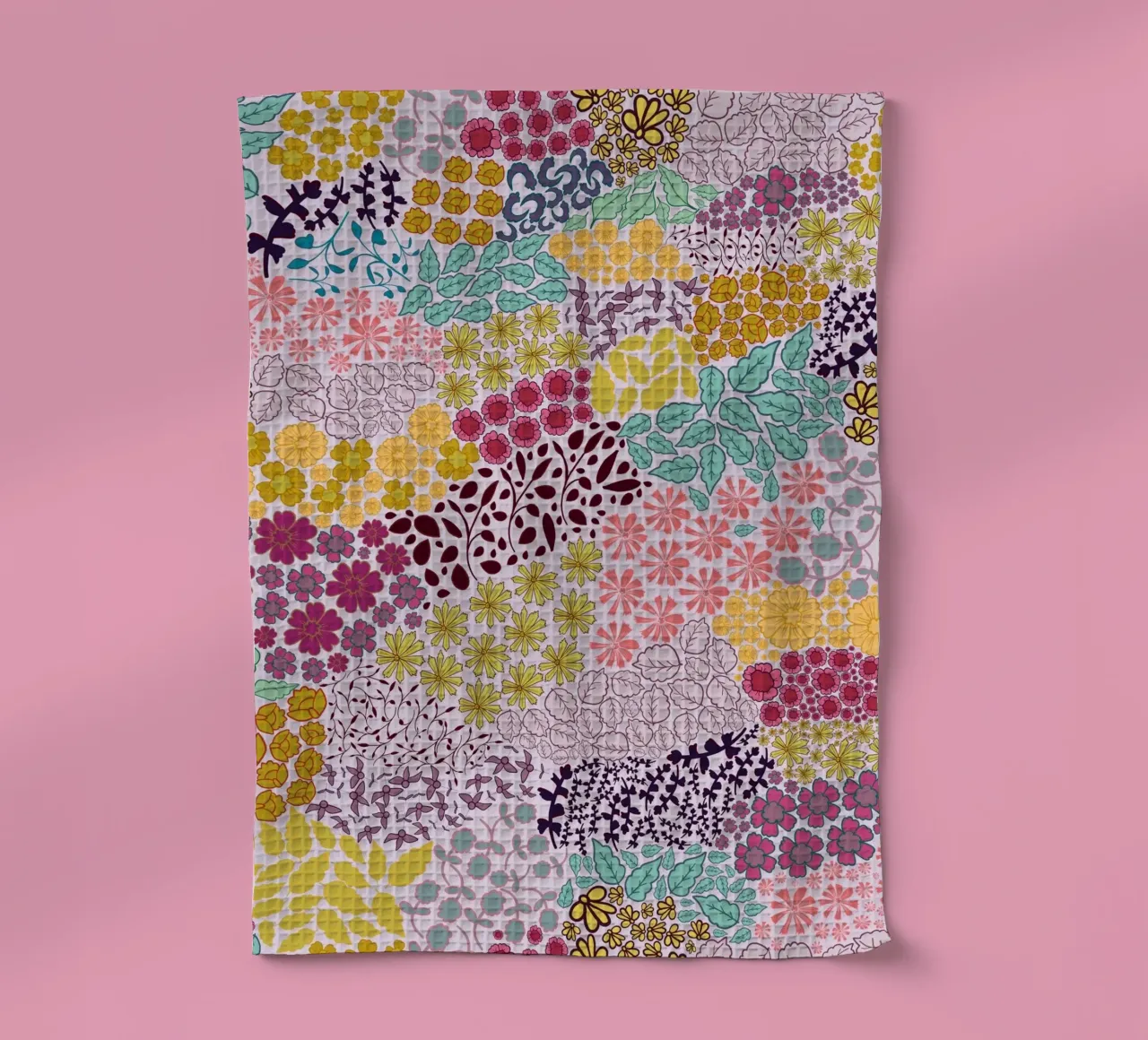 Bunte Hand gezeichnet ditsy retro Geschirrtuch von gulsengunel