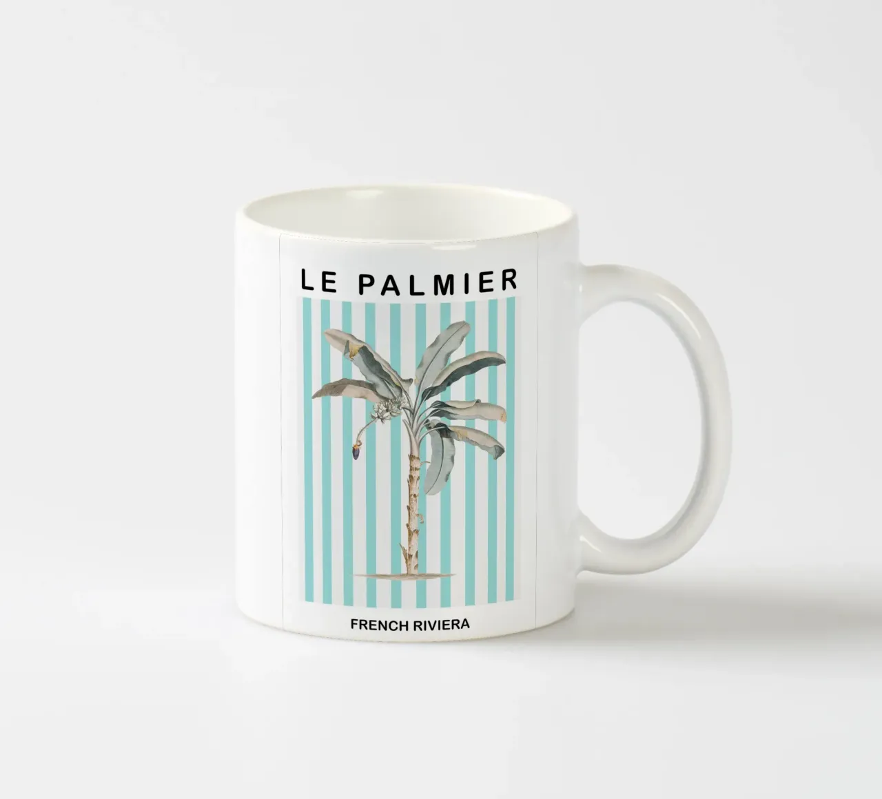 Le Palmier Striped Palm Tree tazza in ceramica da GraceDigitalArtCo
