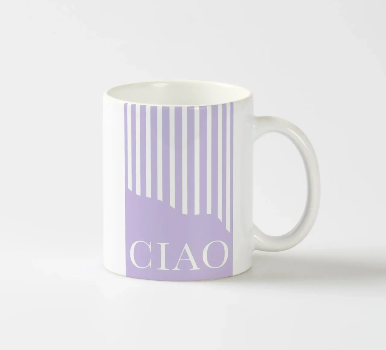 Purple Striped Ciao Art tazza in ceramica da GraceDigitalArtCo