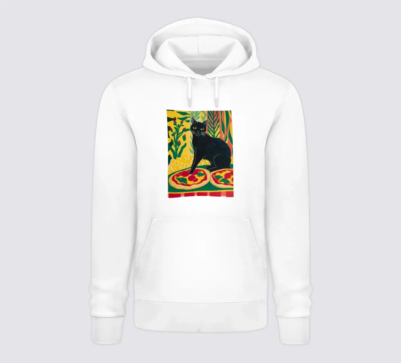 Noir Pizza Feline felpa con cappuccio da Lumi Eyes