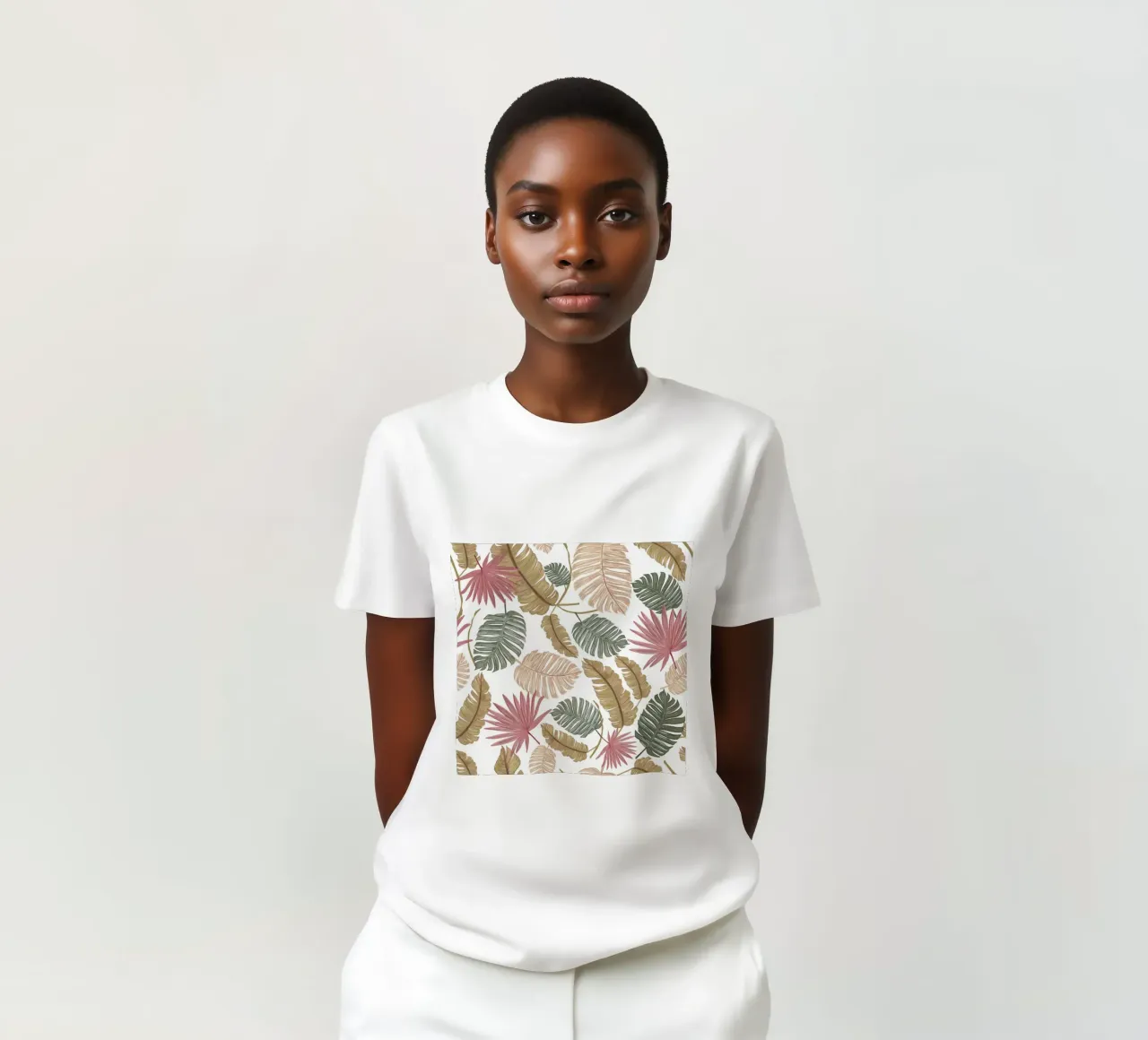Nature color hand drawn leaves t-shirt by gulsengunel