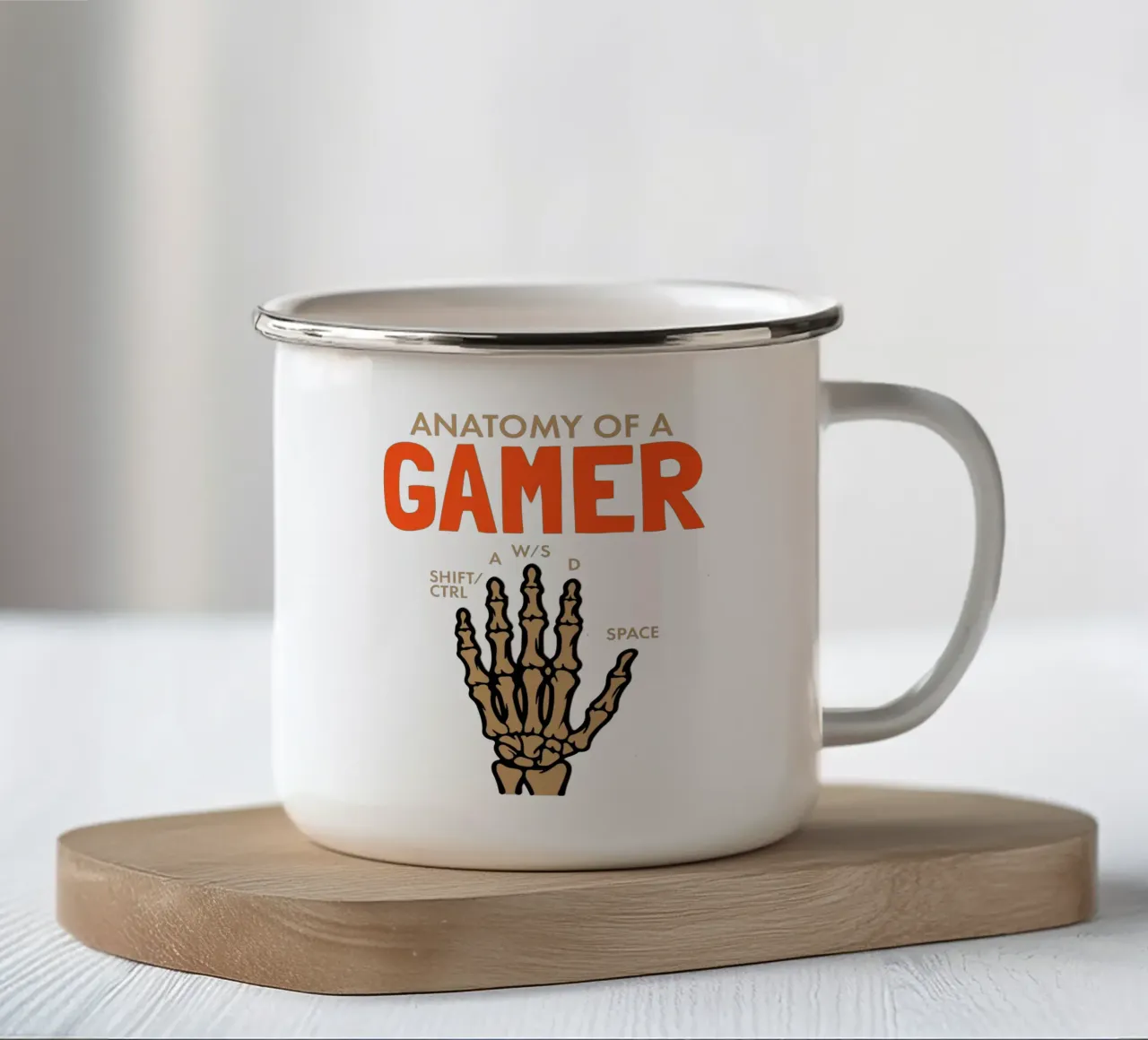 Anatomy of a Gamer tazza in smalto da edsonramosart