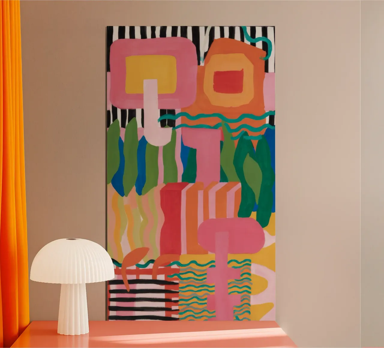 Festa geometrica astratta poster con telaio in alluminio da Chroma Haven