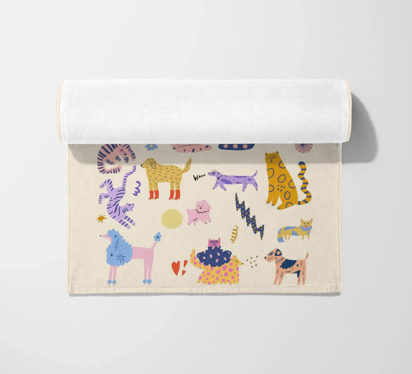 Gatti e cani telo mare da Rose Beck Art