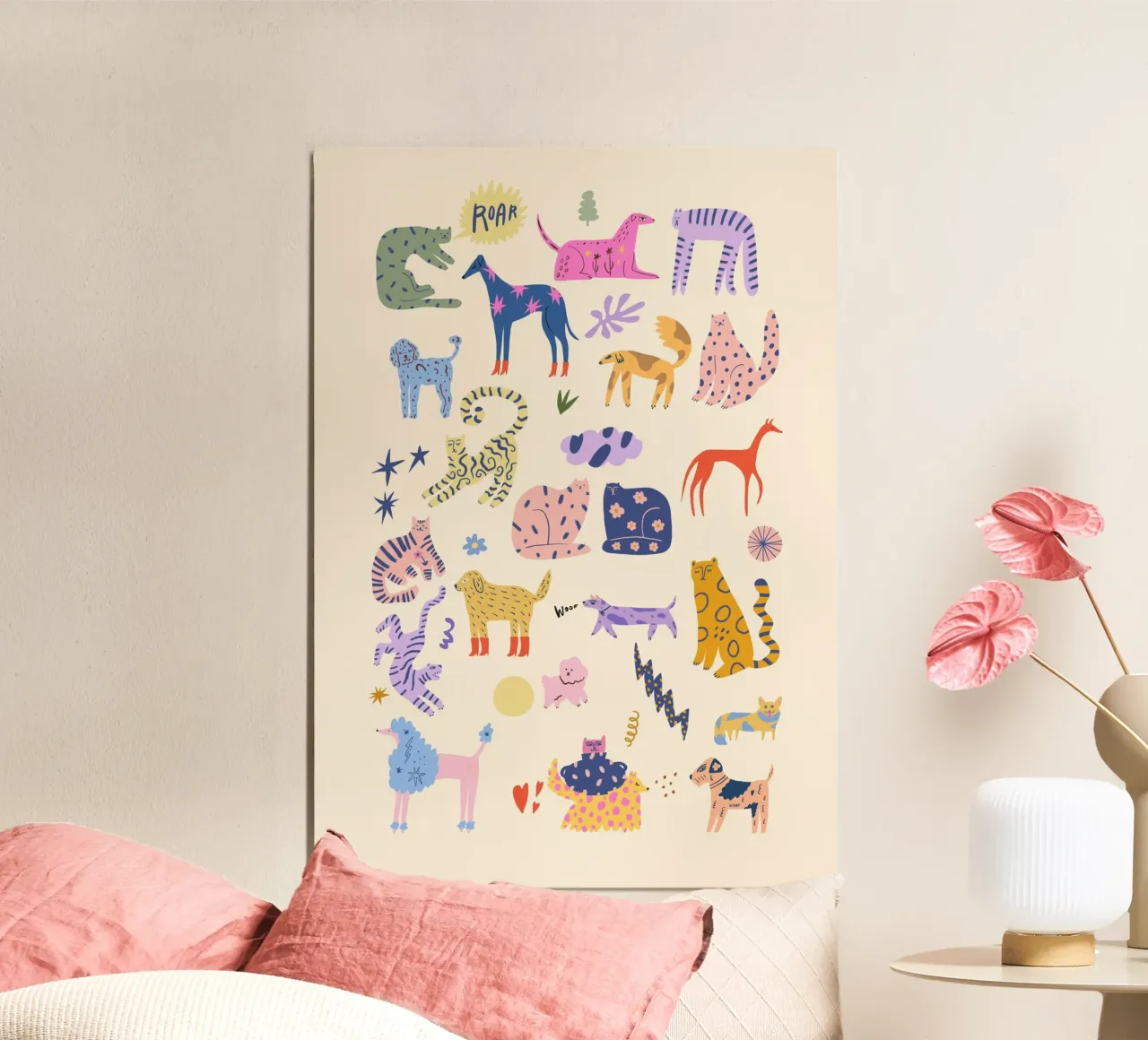 Gatti e cani poster da Rose Beck Art