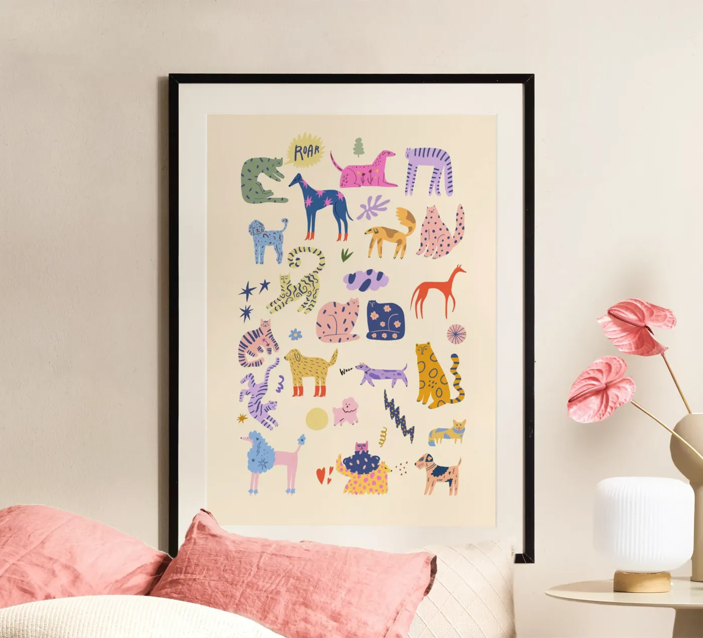 Cats and Dogs poster da Rose Beck Art