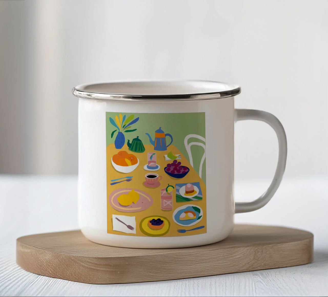 Delizia per la colazione tazza in smalto da Chroma Haven