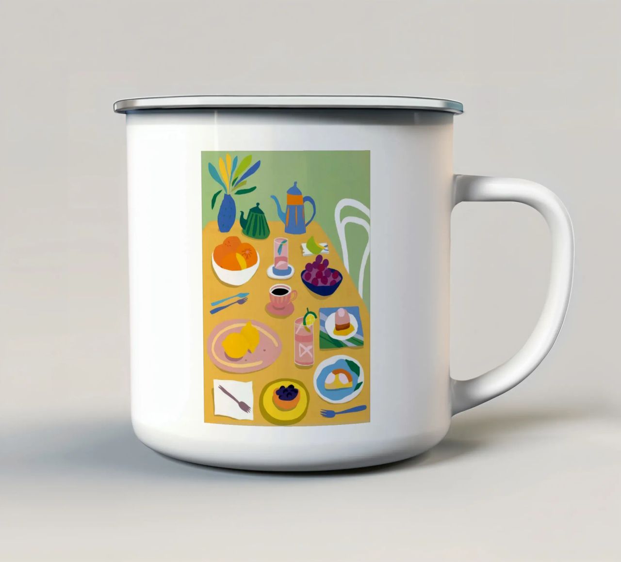 Delizia per la colazione tazza in smalto da Chroma Haven