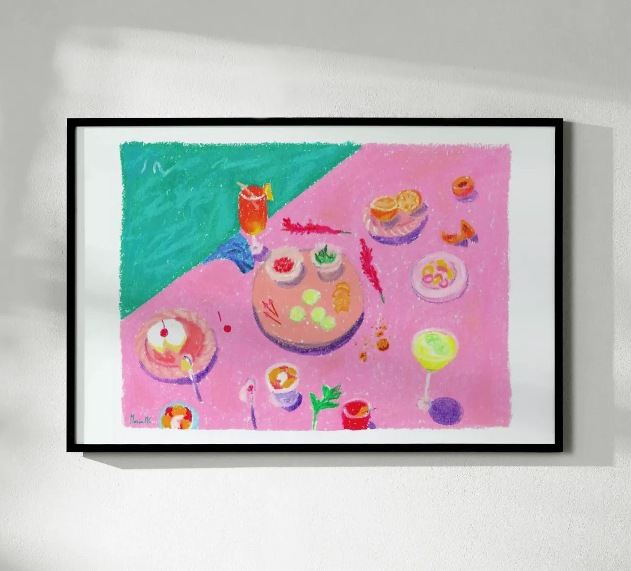 Pool Party poster con telaio in plastica da Berserk Prints by Maria M.C.